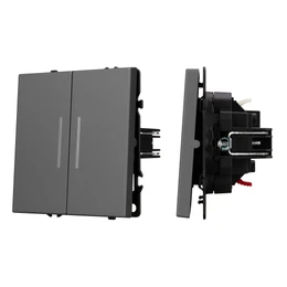 Фото #1 товара Механизм выключателя двухклавишный непроходной LED SWT-NOBE-MK02-SFPL-L-GR (230V, 10A) (Arlight, -)