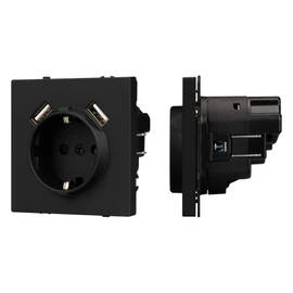 Фото #1 товара Механизм розетки с USB зарядкой SCT-NOBE-MUAA-SFPL-BK (230V, 16A) (Arlight, -)