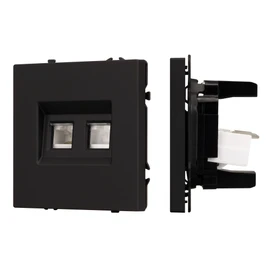 Фото #1 товара Механизм сдвоенной компьютерной розетки SCT-NOBE-MPC2-SFPL-BK (RJ-45, CAT6) (Arlight, -)