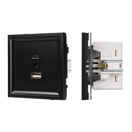 Фото #1 товара Механизм USB розетки SCT-TENDO-MUAC-PL-BK (5V, 3A, QC3) (Arlight, Черный)