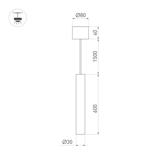 Фото #5 товара Светильник SP-PIPE-HANG-L600-R30-9W Day4000 (WH, 24 deg, 230V) (Arlight, IP20 Металл, 3 года)