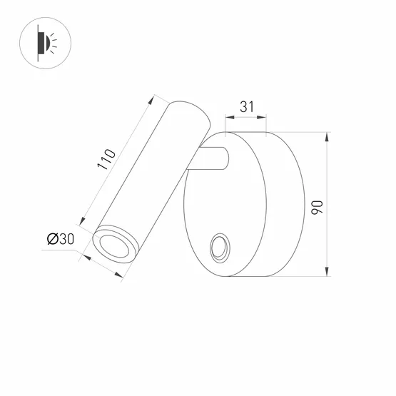 Фото #4 товара Светильник SP-BED-R90-3W Warm3000 (WH, 20 deg, 230V) (Arlight, IP20 Металл, 3 года)