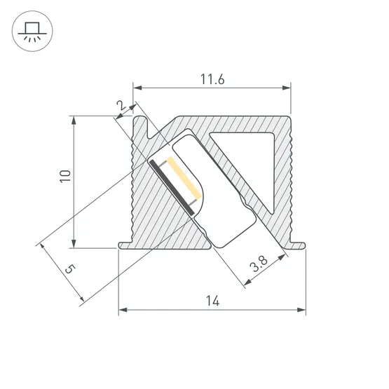 Фото #3 товара Профиль SL-BEVEL-H10-F14-2000 ANOD BLACK (Arlight, Алюминий)