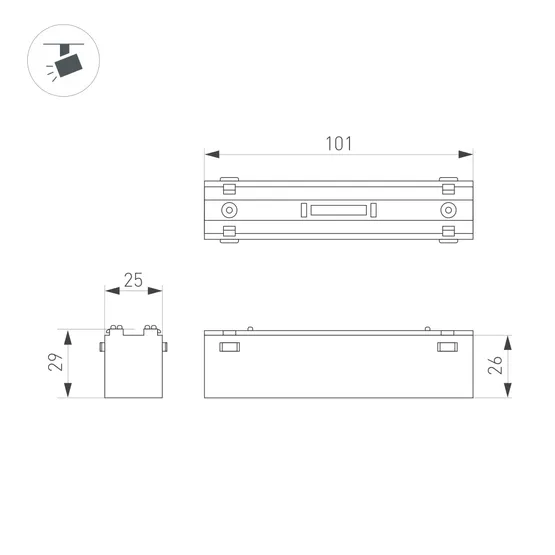 Фото #3 товара Светильник MAG-VIBE-LASER-L101-6W Warm3000 (BK, 24 deg, 48V) (Arlight, IP20 Металл, 5 лет)