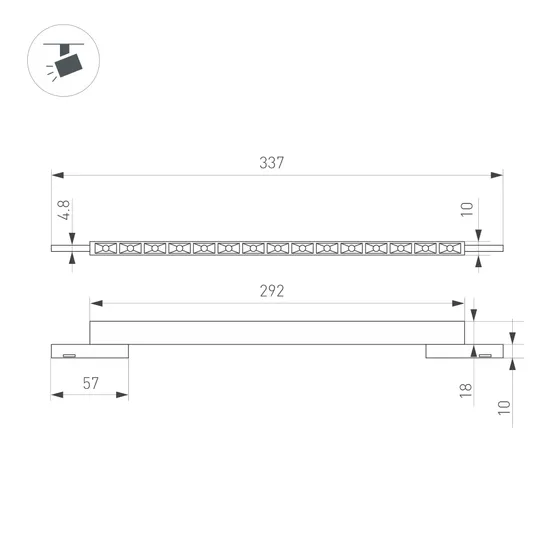 Фото #3 товара Светильник MAG-MICROCOSM-LASER-L300-15W Warm3000 (BK, 30 deg, 24V) (Arlight, IP20 Металл, 3 года)