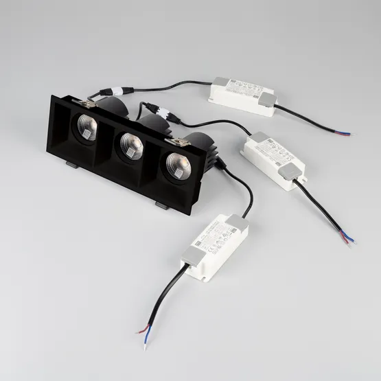 Фото #6 товара Светильник MS-FLOW-BUILT-S230x85-3x12W Warm3000 (BK, 55 deg, 230V) (Arlight, IP20 Металл, 5 лет)