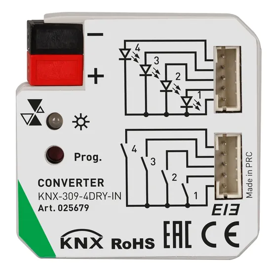 Фото #2 товара INTELLIGENT ARLIGHT Конвертер KNX-309-4DRY-IN (BUS) (IARL, IP20 Пластик, 2 года)