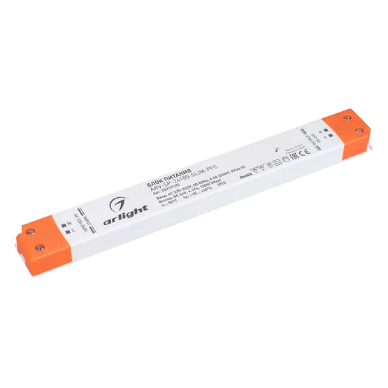 Фото товара Блок питания ARV-SP-24100-SLIM-PFC (24V, 4.17A, 100W) (Arlight, IP20 Пластик, 5 лет)