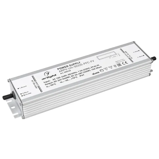 Фото товара Блок питания ARPV-UH-50320-PFC-FV (24V 240W, 36-48V 320W, 10A) (Arlight, IP67 Металл, 7 лет)