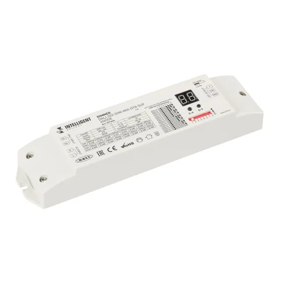 Фото товара INTELLIGENT ARLIGHT Диммер DALI-202-50W-MIX-DT8-SUF (230V, ANODE, 250-1500mА) (IARL, Пластик)