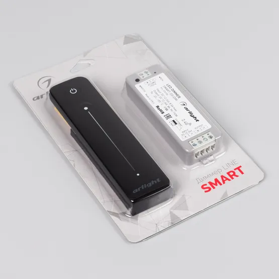 Фото #2 товара Диммер SMART-DIM-SET-LINE (12-24V, 1x8A, ПДУ 2.4G) (Arlight, IP20 Пластик, 5 лет)