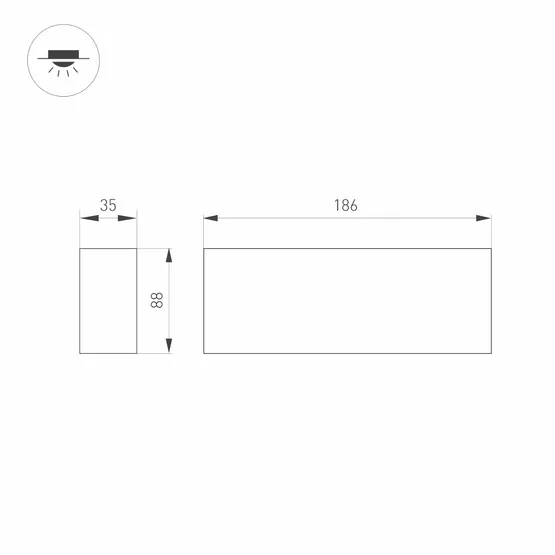 Фото #7 товара Светильник SP-ORIENT-SURFACE-TC-S186x35-15W Warm3000 (WH, 30 deg, 230V) (Arlight, IP20 Металл, 5 лет)