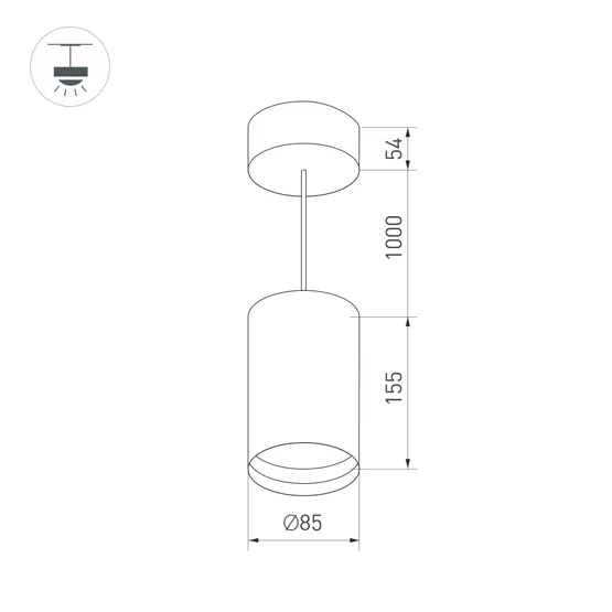 Фото #12 товара Светильник подвесной SP-POLO-R85-2-15W Warm White 40deg (Black, White Ring) (Arlight, IP20 Металл, 3 года)