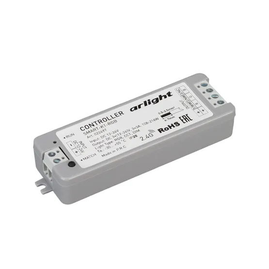 Фото #3 товара Контроллер SMART-RGB-SET-RING (12-24V, 3x3A, ПДУ 2.4G) (Arlight, IP20 Пластик, 5 лет)