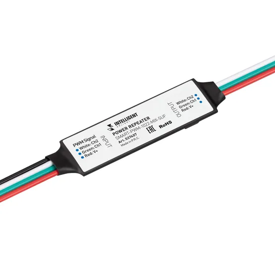 Фото товара INTELLIGENT ARLIGHT Усилитель SMART-PWM-1022-MIX-SUF (12-24V, 2x2.5A) (IARL, IP20 Пластик, 5 лет)