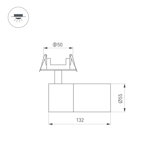 Фото #7 товара Светильник LGD-ARTEMIS-BUILT-FLAP-R55-12W Warm3000 (BK, 8-80 deg, 230V) (Arlight, IP20 Металл, 5 лет)