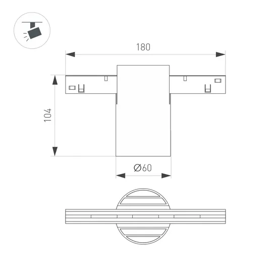 Фото #2 товара Светильник MAG-ORIENT-AXIO-R60-10W Warm3000 (BK, 24 deg, 48V) (Arlight, IP20 Металл, 5 лет)