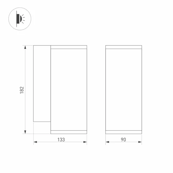 Фото #3 товара Светильник LGD-FORMA-WALL-R90-12W Warm3000 (WH, 44 deg, 230V) (Arlight, IP54 Металл, 3 года)