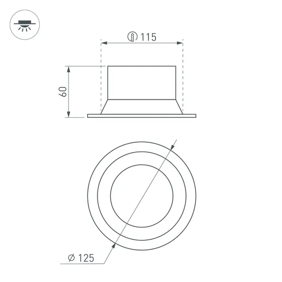 Фото #3 товара Светильник MS-BREEZE-BUILT-R125-16W Warm3000 (BK, 85 deg, 230V) (Arlight, IP20 Металл, 3 года)