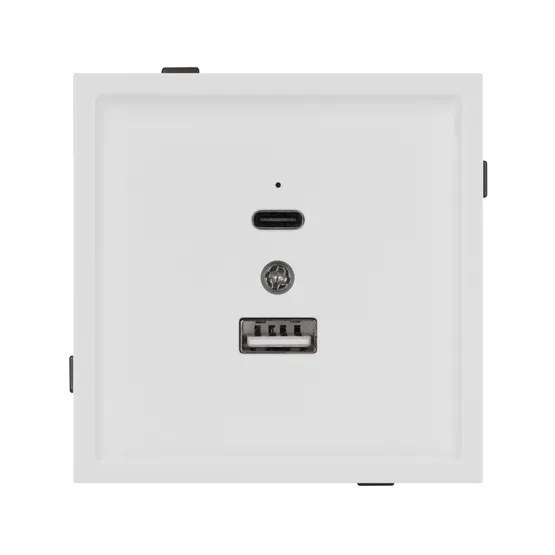 Фото #2 товара Механизм USB розетки SCT-TENDO-MUAC-SFPL-WH (5V, 3A, QC3) (Arlight, Матовый белый)