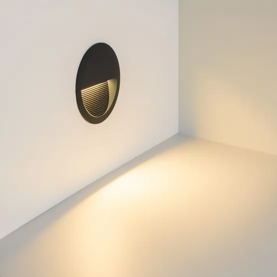 Фото #3 товара Светильник встраиваемый LTD-RIBONIK-R138-5W Warm3000 (Черный, 50 deg, 230V) (Arlight, IP65 Металл, 5 лет)