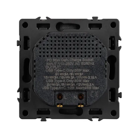 Фото #2 товара Механизм розетки с быстрой USB зарядкой SCT-NOBE-MUAC-SFPL-FC-GR (65W, QC3) (Arlight, -)