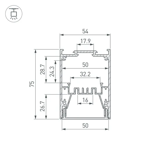 Фото #4 товара Профиль IP-LINE-5475-2000 BLACK (Arlight, Алюминий)