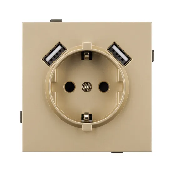 Фото #3 товара Механизм розетки с USB зарядкой SCT-TENDO-MUAA-SFPL-GD (230V, 16A) (Arlight, Матовый песочный)