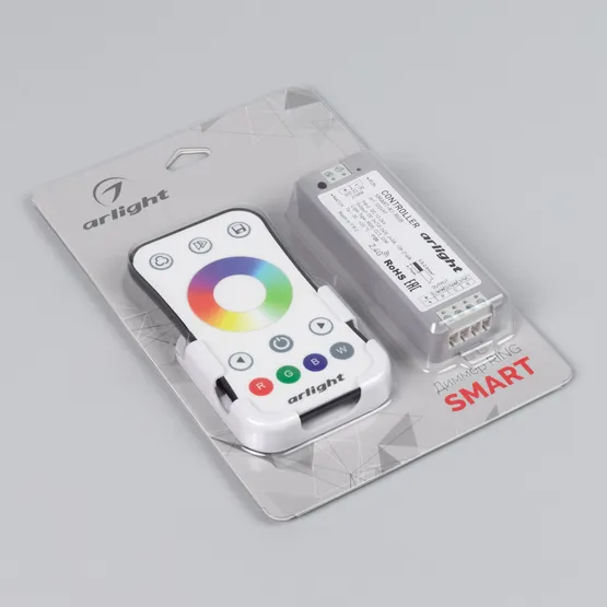 Фото #2 товара Контроллер SMART-RGB-SET-RING (12-24V, 3x3A, ПДУ 2.4G) (Arlight, IP20 Пластик, 5 лет)