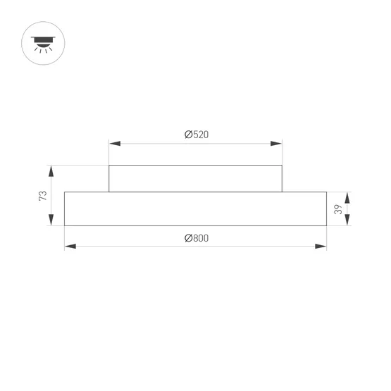 Фото #3 товара Светильник SP-ESTELY-R800-60W Warm2700 (WH, 80 deg, 230V, TRIAC) (Arlight, IP20 Металл, 5 лет)
