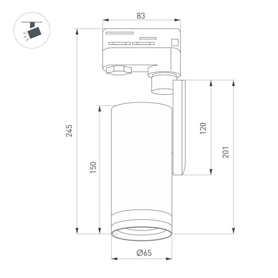 Фото #2 товара Светильник LGD-URANUS-4TR-R65-10W Warm3500-MIX (WH, 20-50 deg, side holder, 230V) (Arlight, IP20 Металл, 5 лет)