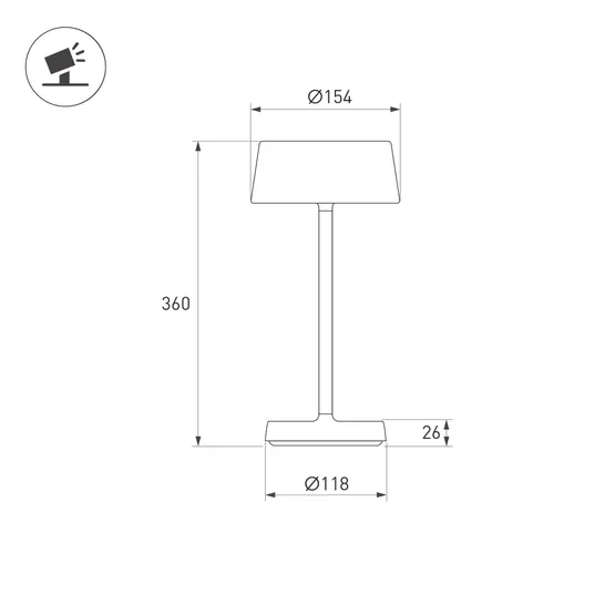 Фото #5 товара Светильник настольный SP-LATIDE-1.5W Warm2700 (Черный, 125 deg, 5V) (Arlight, IP54 Металл, 2 года)