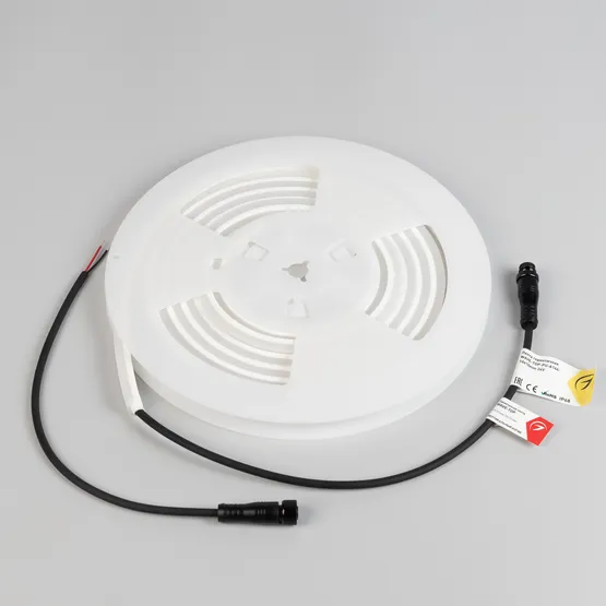 Фото #3 товара Светодиодная лента герметичная WAVE-TOP-PU-A144-10x10mm 24V Warm2700 (5 W/m, IP68, 3m, wire x1) (Arlight, Вывод боковой, 3 года)