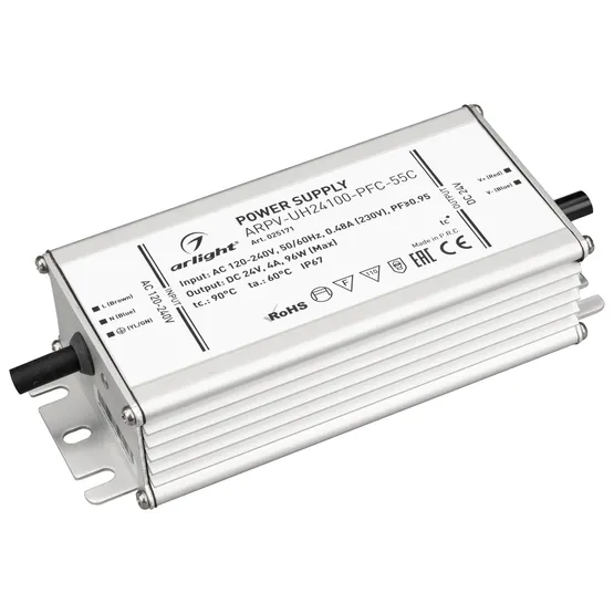 Фото #1 товара Блок питания ARPV-UH24100-PFC-55C (24V, 4.2A, 100W) (Arlight, IP67 Металл, 5 лет)