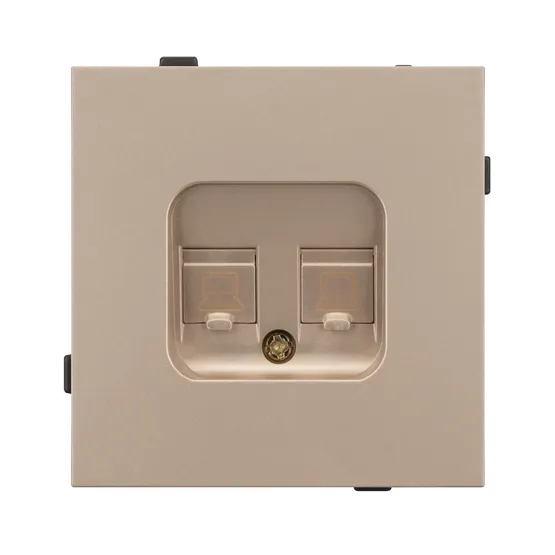 Фото #2 товара Механизм компьютерной розетки двойной SCT-TENDO-MPC2-PL-GD (RJ-45, CAT6) (Arlight, Песочный)