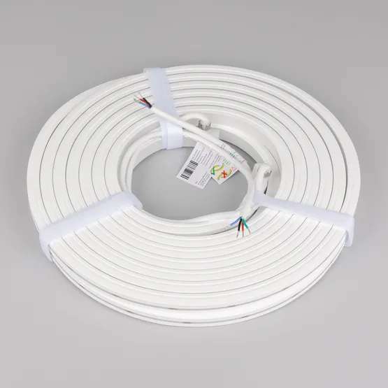 Фото #3 товара Светодиодная лента герметичная MOONLIGHT-PRO-TOP-X360-13x12mm 24V RGB (12 W/m, IP67, 10m, wire x2) (Arlight, Вывод боковой, 5 лет)