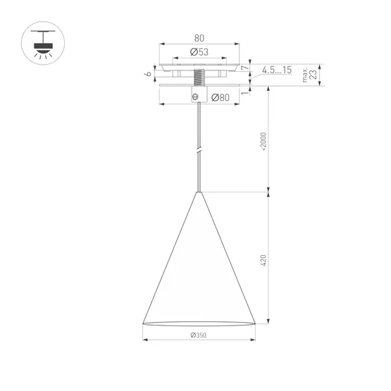 Фото #8 товара Светильник SP-MAKOTO-R350-14W Warm2700 (BK, 36 deg, 230V, TRIAC) (Arlight, IP20 Металл, 3 года)