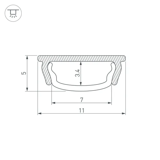 Фото #3 товара Профиль ARH-BENT-W11-2000 ANOD BLACK (Arlight, Алюминий)