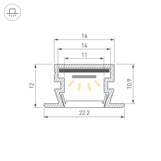 Фото #3 товара Профиль PDS-FS-3000 ANOD (Arlight, Алюминий)