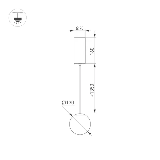 Фото #5 товара Светильник SP-BEADS-HANG-R130-10W Warm3000 (BK-GD, 250 deg, 230V) (Arlight, IP20 Металл, 5 лет)