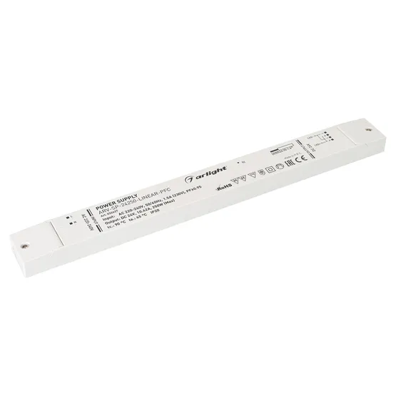 Фото товара Блок питания ARV-SP-24250-LINEAR-PFC (24V, 10.42A, 250W) (Arlight, IP20 Пластик, 5 лет)