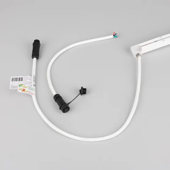 Фото #4 товара Светодиодная лента герметичная MOONLIGHT-PRO-TOP-X360-16x16mm 24V RGB (12 W/m, IP67, 10m, wire x2) (Arlight, Вывод боковой, 5 лет)