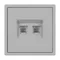 Минифото #3 товара Механизм сдвоенной телефонной розетки SCT-NOBE-MTL2-SFPL-IS (RJ-11, 4C) (Arlight, Никель)